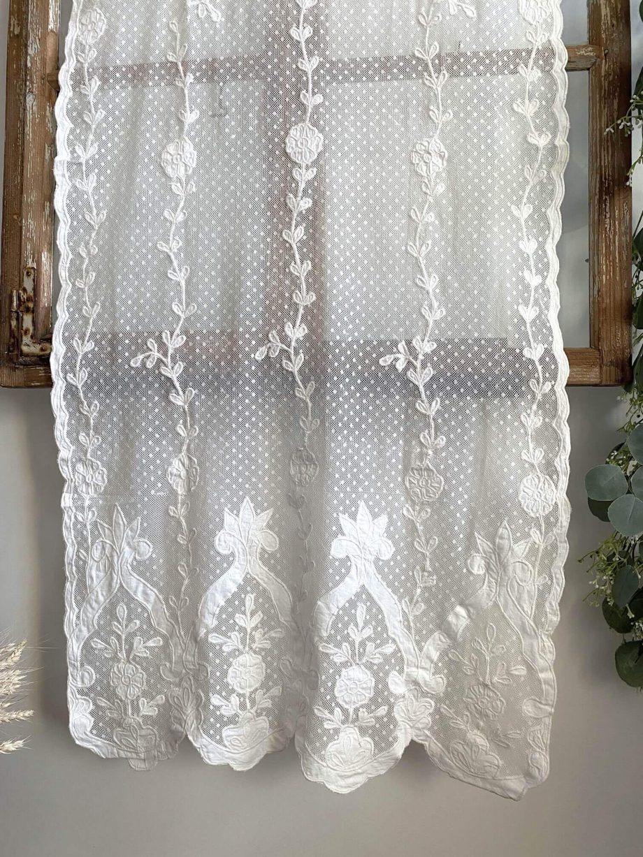 Rideau Brise Bise En Dentelle Shabby Chic Blanc Mariclo X Cm D Co