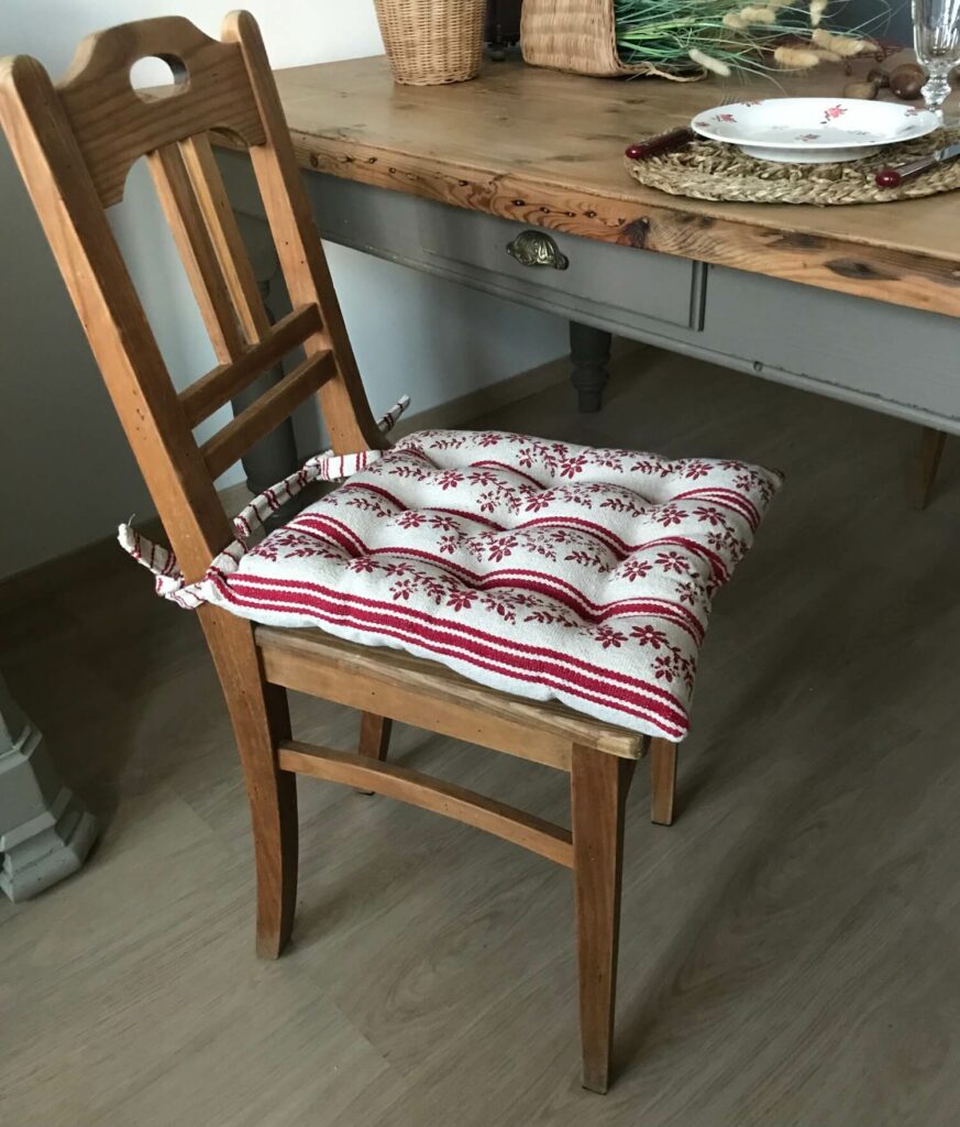 Galette de chaise Mamie carreaux carrée Comptoir de famille - Déco