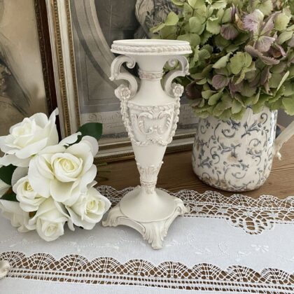 Bougeoir shabby chic Blanc Mariclo