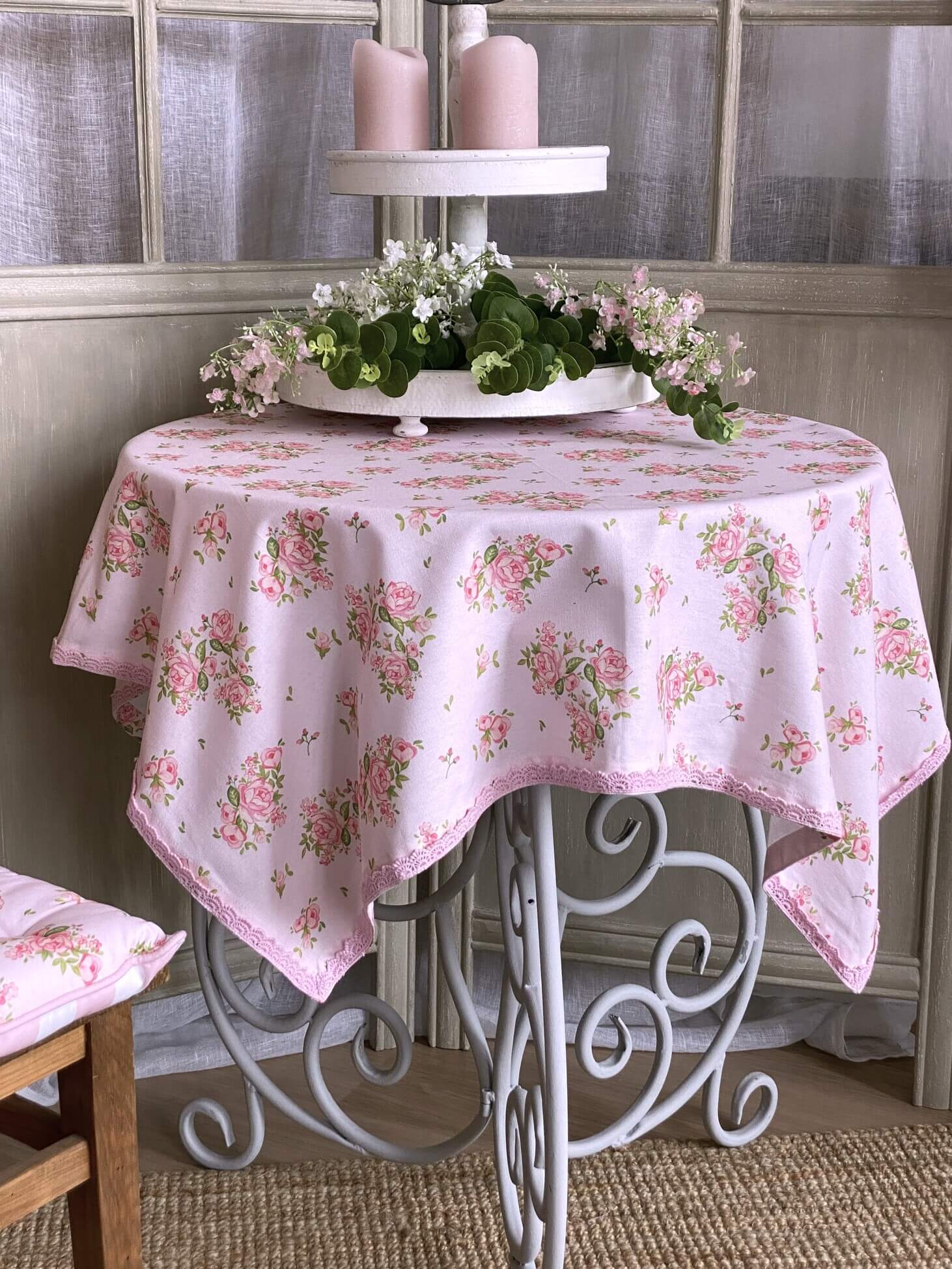 Lot de 6 serviettes de table tissu Sweet Roses Clayre & Eef - Déco d'Élise