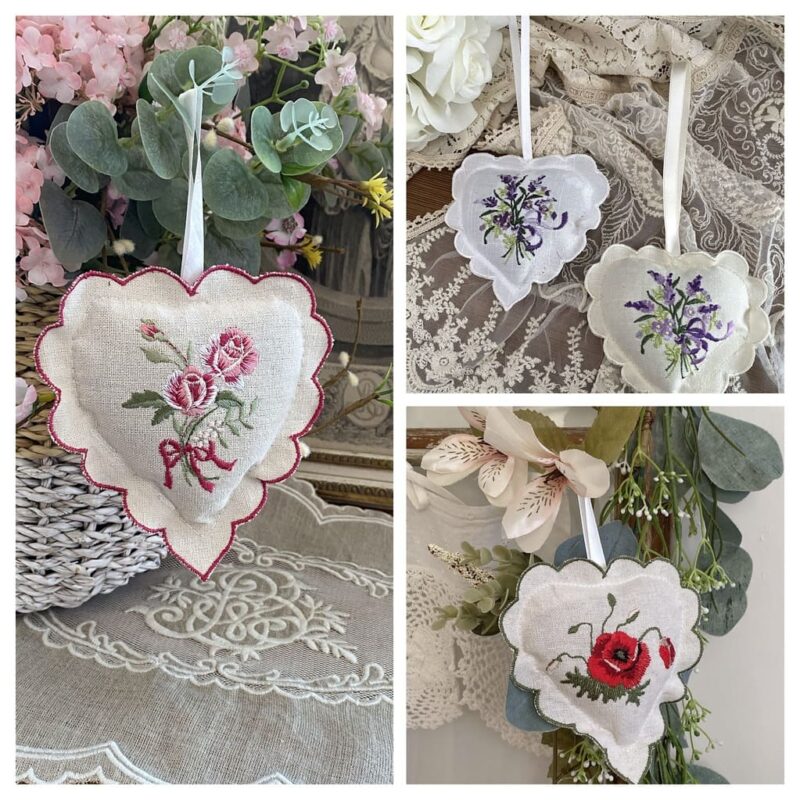 Coeur en tissu à suspendre Lavande