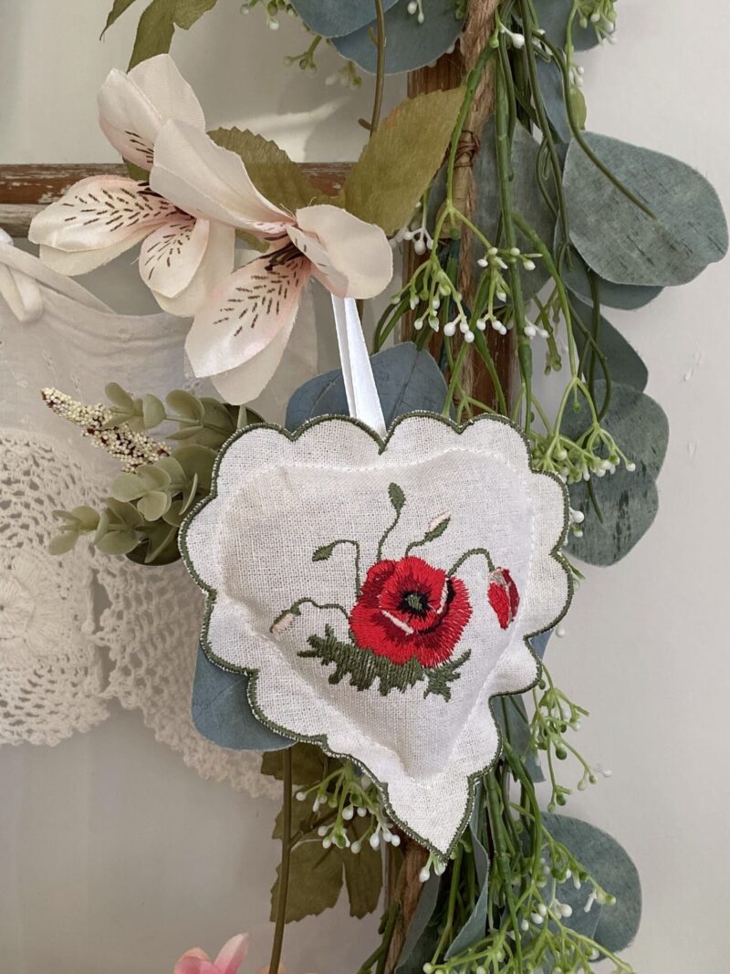Coeur en tissu à suspendre Lavande – Image 5