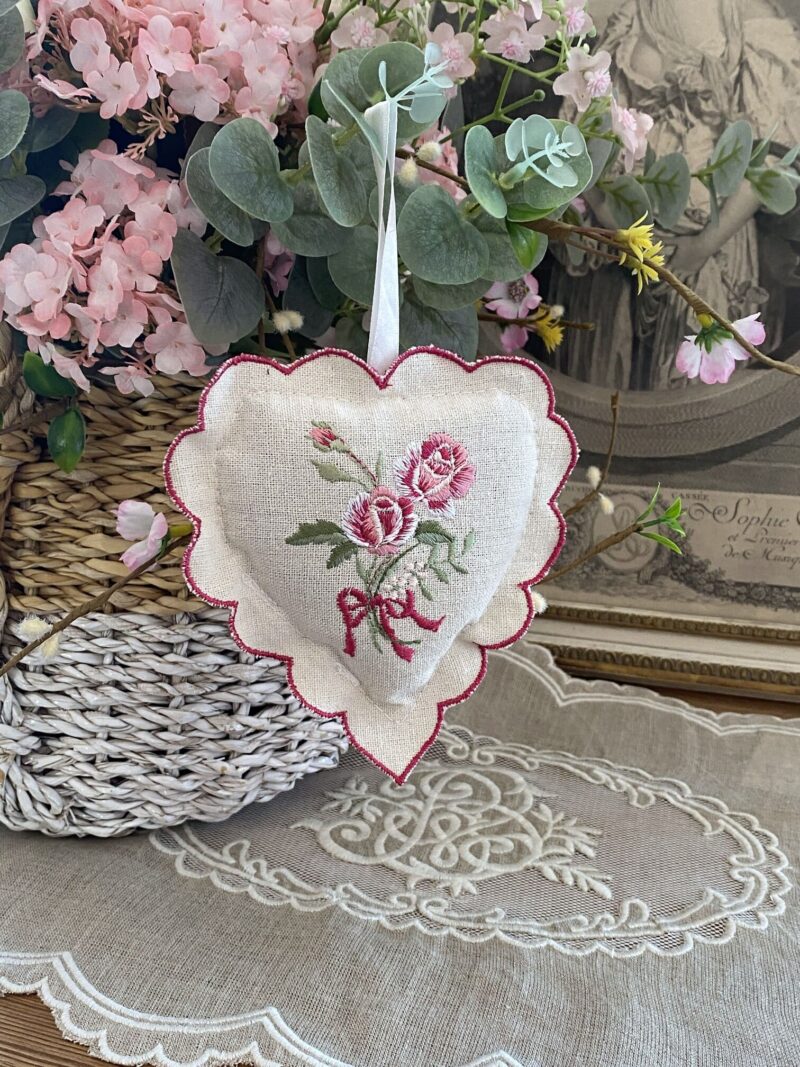 Coeur en tissu à suspendre Lavande – Image 4