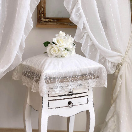 Coussin dentelle Shabby chic Blanc Mariclo